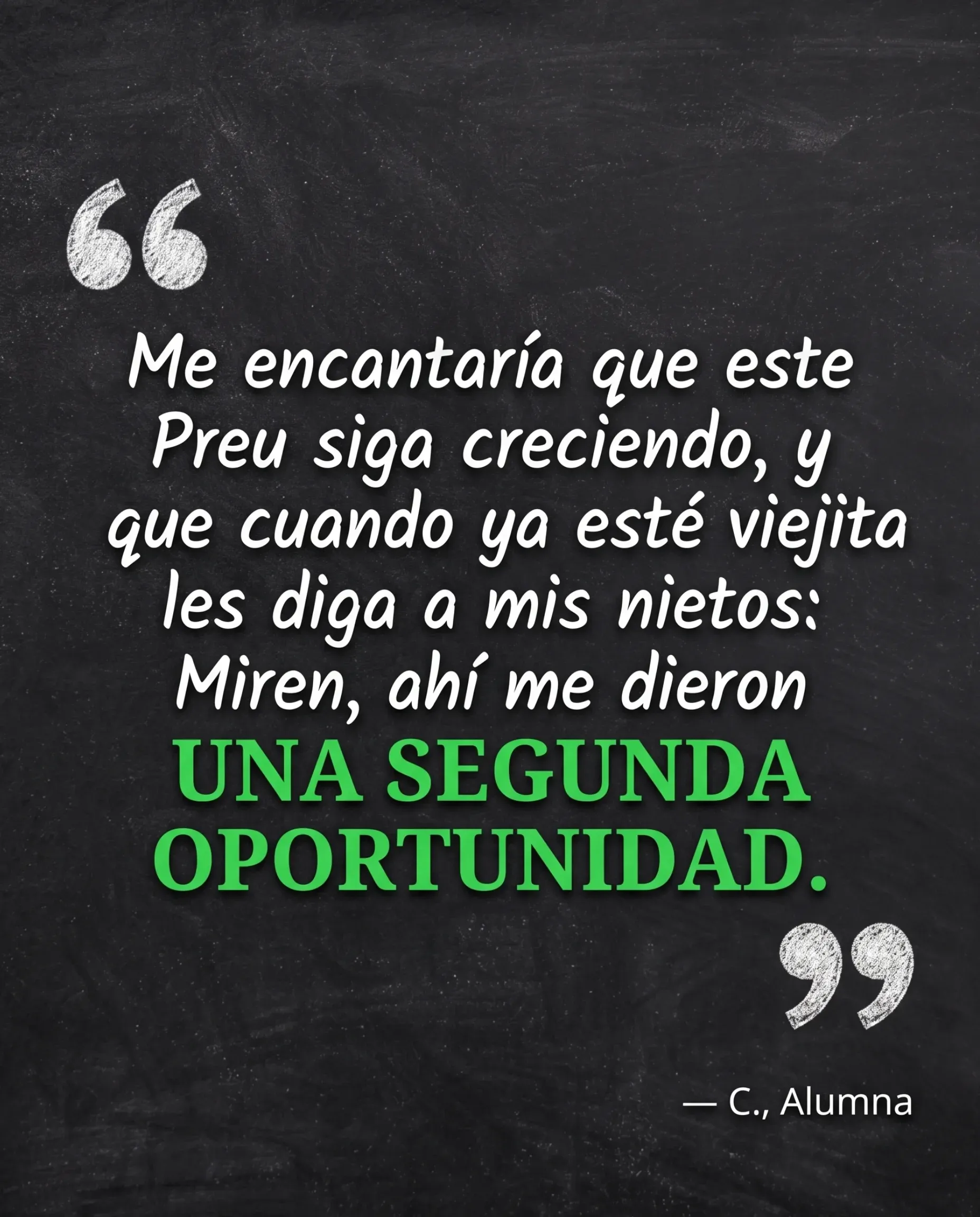 Captura real de testimonio de C.