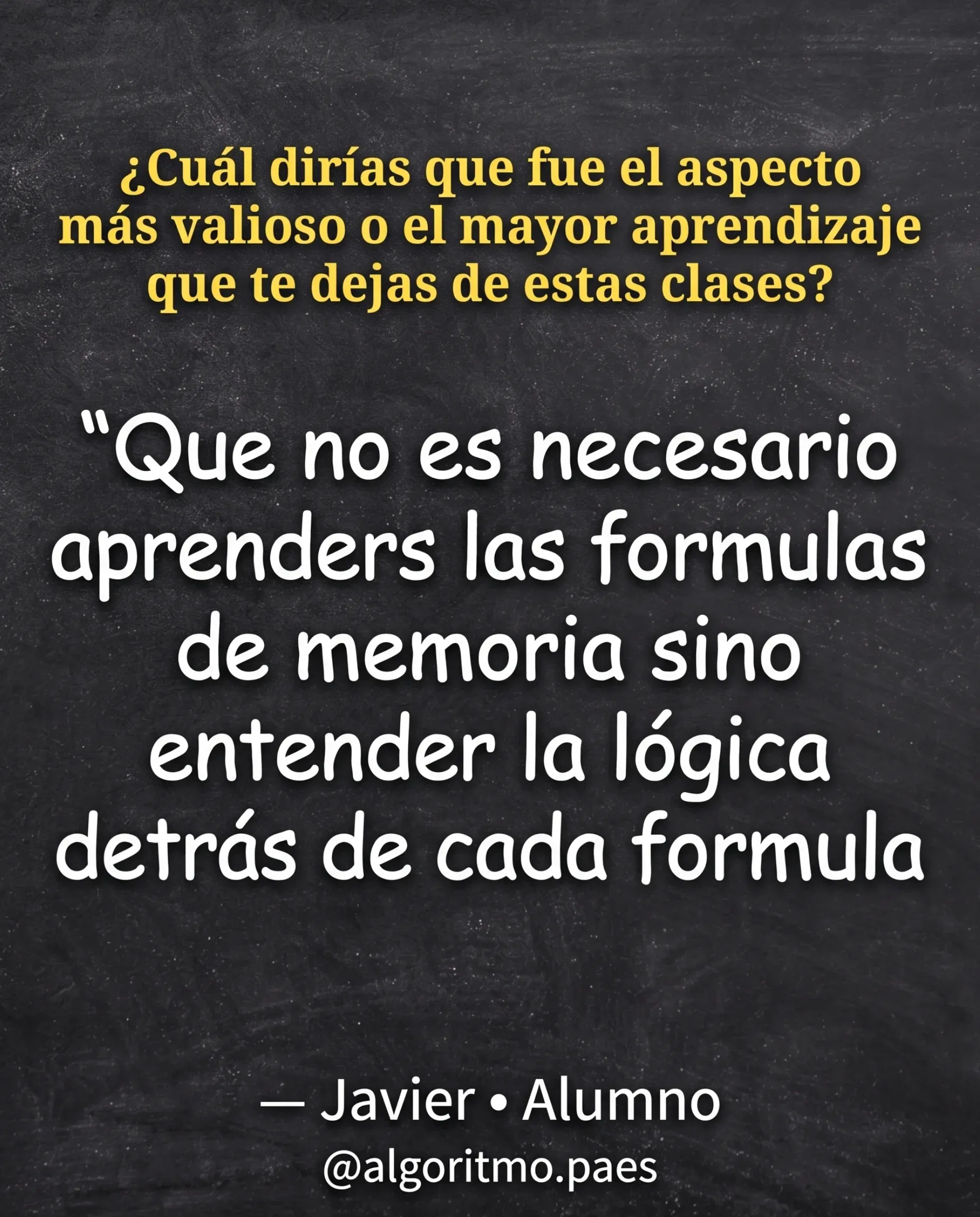 Captura real de testimonio de J.
